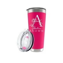 YUFZX 1pc Customized Burgundy Personalized Insulated Tumbler, Can Engrave Name - 12 Designs, 20oz Coffee Cup With Sliding Lid, Multiple Colors, Double Wall Vacuum Insulated - Gift For Mom, Women, Personalized Birthday, Christmas,Kitchen Essentials - Multicolor - View 6