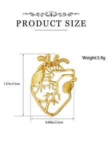 Broche cœur creux Épingle à double poumon Médecine Anatomie cardiologie Aiguille Médecin Cardiologue Sac Broche de revers Cadeau