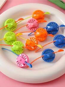 1/10/16 piezas Mini trompo con cordón de jalado, clásico giro de cordón de cremallera retro, regalo festivo, adecuado para recompensas en el aula, obsequios para fiestas (color aleatorio)