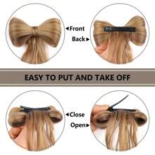 14 Inch Bowknot Curly Ponytail Hair Extensions, Claw Clip Curly Ponytail Hair Extensions, Suitable For Children And Girls - Multicolor - View 6