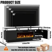 [2 Packages Shipping]70" Modern Electric Fireplace TV Stand With 36" Hearth, Suitable For TVs Up To 80",High-Gloss Black Cabinet, Perfect For Living Room,Thanksgiving,Christmas  Gift - US B Type Plug(110-127V) - View 7