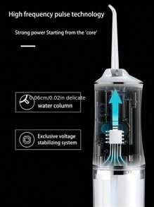 Rechargeable Electric Teeth Irrigator 4 Heads - Portable Oral Dental Seam Washer For Men And Women - Effective Water Flossing And Cleaning