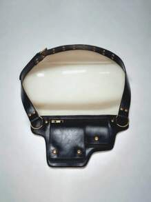 Europe And The United States Cross-Border Retro Outdoor Sports Bag Sports Bag Adjustable Satchel Rivet Fanny Pack Motorcycle Style For