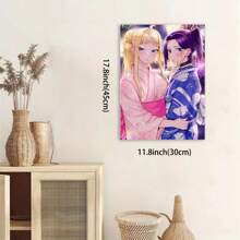 Framed 1pc Anime Hokkaido Gal Canvas Poster - High-Quality Soft Canvas,  12x18 Inches - Vibrant Japanese-Themed Wall Art For Holiday, Party & Home Decor, Living Room Artwork|Festive Home Art|Detailed Kimono Design, Kawaii Room Decor