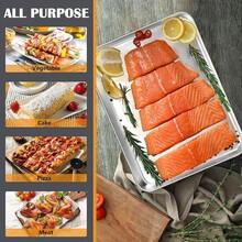 2Pcs Baking Sheet Pan Set, Joyfair Stainless Steel Cookie Sheets, Commercial Metal Pans Toaster Oven Tray Bakeware Roll/Bread/Bacon, Heavy Gauge, Rust-& Dishwasher Safe (9 Inch) - 12.5英寸 - 查看 5