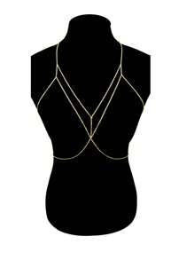 1pc Women's Minimalist Vintage Sexy Body Chain, Simple Crisscross Design For Beach & Bikini, Summer