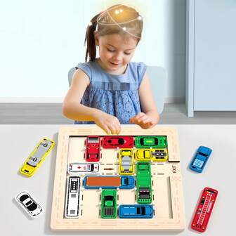 1 件移动汽车让路/将汽车移出仓库，思考棋牌游戏，减压游戏，益智游戏，桌面玩具，培养研究生的耐心和思维，可以作为礼物送给孩子。