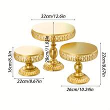 1pcsElegant Iron Circular Cake Stand, High Footed Dessert Display Tray, Suitable For Wedding Decoration And Holiday Use, No Need For Electricity, Wedding Cake Stand | Decorative Tray | Iron Structure