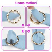 6 件/套衬衫领夹 - 金属圆形围巾夹，适用于宽松 T 恤、衣服，无宝石，不锈钢（金色） - 彩色 - 查看 4