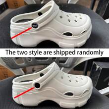 2025 New Spring Thick Bottom Hollow Clogs Sandals, Women Fashion Party Slip-On Cute Cartoon EVA Beach Outdoor Wear, Suitable For All Seasons