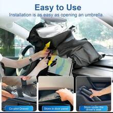 Car Accessories Car Windshield Sun Shade Umbrella, Reflects UV Rays And Protects Dashboard From Sun, Foldable Car Shade Front Windshield, Suitable For Various Vehicle Models SUV, Off-Road Vehicle, Truck, Truck, For (55x31 Inches)