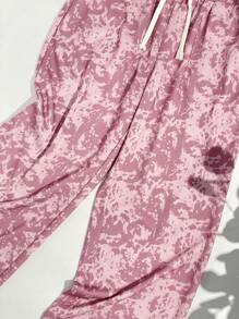 Pantaloni casual da uomo nuovi, stile vintage americano, con stampa Tintura a nodi, morbidi e dritti - Rosa - Visualizzare 5