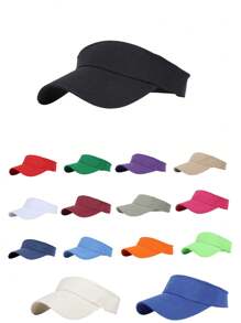 Summer Sun Hats Men Women Cotton Adjustable Visor UV Protection Top Empty Solid Sport Tennis Golf Running Sunscreen Baseball Cap