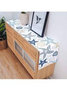 Ocean Landscape Starfish Shell Table Runner Dresser Scarves Table Decor Reusable Kitchen Dining Table Runner Party Decorations - Multicolor - View 6