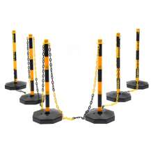 YUNRUX 6-Pack Traffic Cone Adjustable Demarcation Post Parking Pole With Chains