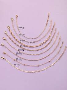 Set de 8 pulseras de cadena de estilo minimalista y punk, adecuado para el uso diario de las mujeres (las cadenas se cortan a la longitud, no por cantidad de cuentas)