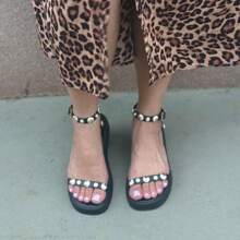 Women's Wedge Flatform Carnival Sandal T14 Applique On The Strap Women's Sandal - 黑色的 - 查看 4