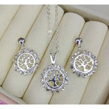 Tree Of Life Necklace + Earring Kit Silver Women's Casual - 銀色 - 查看 1