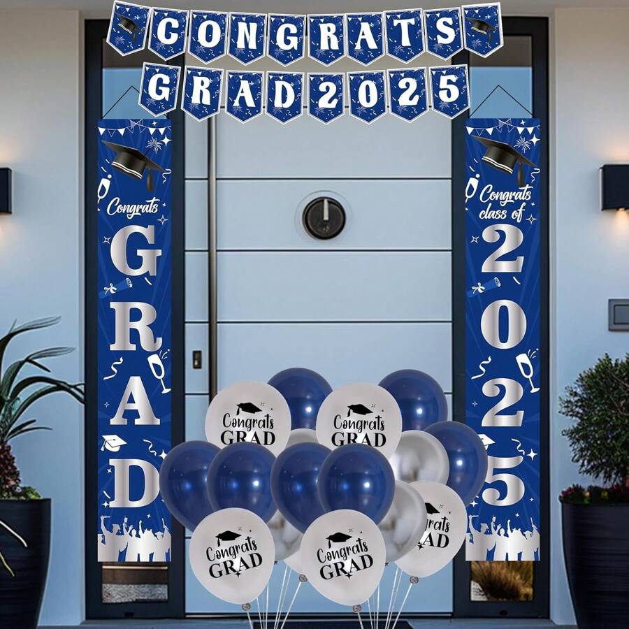 Graduation Decorations 2025, Navy Blue 2025 Graduation Party