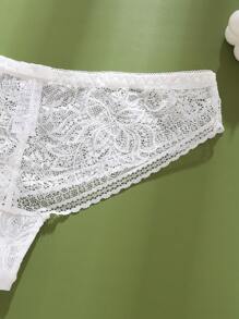 Conjunto elegante y romántico de sujetador acolchado con cordones y tanga, lencería cómoda con bloques de color para damas