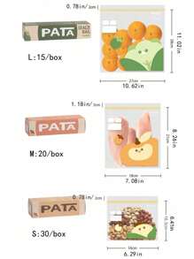 1pc PE Reusable Food Storage Bag With Double Zipper, Airtight Seal Bag For Fruits, Vegetables, Snacks, Freezer , Kitchen Organization Bag, Bulk Pack (Small: 30pcs / Medium: 20pcs / Large: 25pcs) - Clear - View 3