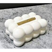 1 件白色云形卡通纸巾盒架 - 创新设计，表面光滑，适用于卧室、厨房、客厅等！纸巾盒架、餐巾架、节日家庭聚会、厨房餐桌装饰适用于家庭厨房卧室客厅餐厅、家居装饰配件、装饰盒、女士婚礼礼物、夏季旅行假期节日必备品 - 乳白色 - 查看 8