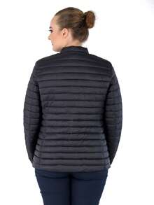Women's Plus Size Puffer Jacket Quilted Lightweight Padding Hood Packable Coat - Black - View 3