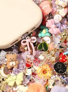 10/15/20/25/30/40/50 pezzi Tappi anti-polvere misti casuali (stile non ripetitivo), accessori per smartphone in lega/resina, ciondoli, piccole decorazioni, charm, cartoni animati, strass, nappe, 3D stereoscopici, gocce piatte di olio ecc. Vari colori, stili, motivi, forme, edizioni da collezione