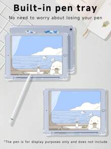 Blue Marble Leopard Print Case Compatible With IPad 7/8/9 10.2 Inch, With Built-In Pencil Slot,Compatible With Samsung Galaxy Tab A8 10.5 Inch 2022, S6 Lite 10.4 Inch,Shell Slim & Light Weight Soft TPU Anti-Scratch Back, Shockproof Impact Resistant Raised Edge