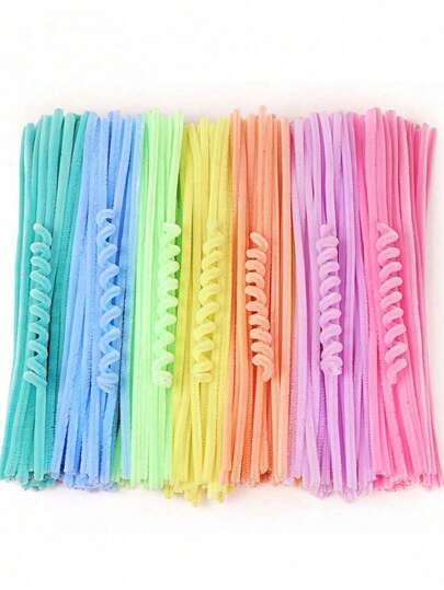 100/200 Stücke Chenille Stengel Twist Stäbe, gemischte Farben Makronen Glitzer Bohrer und Pfeifenreiniger Twist Stäbe, Eisen und Nylon Bastel Zubehör, perfekt für DIY Basteleien, kreative Handwerkszeuge und Dekorationen, Heim-Dekorationen, Feiertags-Geschenke, Muttertag, Geschenk für meine Mutter
