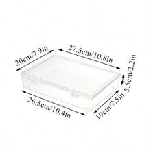 Plastic Document Organizer Organized Clear Square Shape Storage Box Organizing Box Transparent Desktop Document Storage Case