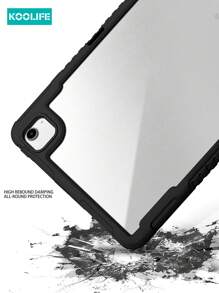 1pc Koolife Transparent Ultra-Thin Protective Case With Stand, Built-In Pen Slot, Full-Body Shockproof, TPU+PC, Compatible With IPad/IPad Pro/Mini/Air/2/5/6