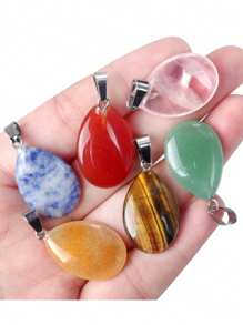 10pcs Thousand Flower Glaze Crystal Water Drop Pendant, Colorful Glass Decorations With Adjustable Necklace Cord And Storage Bag, Best Gift For DIY Necklace Jewelry Making