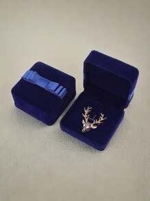 1pc Velvet Butterfly Brooch Storage Box, Portable Jewelry Box Necklace Packaging Box, Suitable For Weddings - Multicolor - View 7