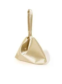 Borsa clutch elegante e semplice in raso con manico magnetico a triangolo, adatta per feste, matrimoni e occasioni formali