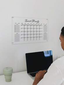 1pc Acrylic Weekly/Monthly Planner Board, Transparent Erasable Memo Writing Board, Hanging Display Board, Reusable Planning Notebook, Weekly Office Planner