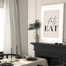 1pc,Bon Appetit,Lets Eat Dining Wall Art,Vibrant And Fashionable Interesting Short Sentences Kitchen Decor Room,Boho Style Aesthetic,Vintage Poster Canvas Print, Minimalism Canvas Painting, Suitable For Home Decoration, Bar Cart,Cafe, Patio,Club, Music Room,Birthday Gift,Living Room, Bedroom, Living Room, Home Office, Kitchen,Bathroom Decoration, The Perfect Gift For Your Friends,Wall Decoration Gift 20*28 Inch, Unframed