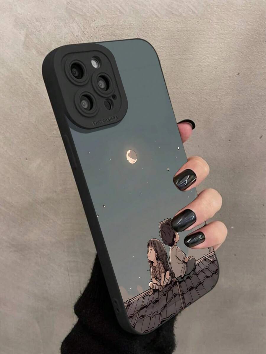 Funda de teléfono con diseño creativo de Noche Estrellada, compatible con iPhone 16 Pro Max/15 Pro/14 Plus/Serie iPhone, Galaxy S24 Ultra/S23+/S22/S21, 1 pieza, absorción de impactos, antideslizante, diseño de moda