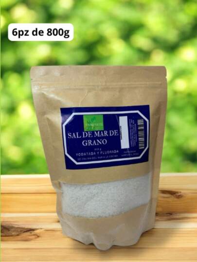 Vamparte Sal de Mar de Grano - Artesanal Mexicana | Paquete con 6 Piezas | Gourmet, Natural y Versátil | Sazonador Ideal para Platillos, Botanas y Recetas Saludables | Alta Calidad y Sabor Auténtico