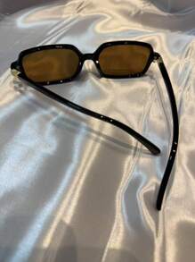 Retro Square Sunglasses With UV Protection - màu nâu - Xem 8