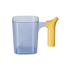 刷牙漱口杯家用刷牙杯情侣牙刷杯酒店高档牙具罐学生透明轻奢牙具杯 - 藍色 - 查看 2
