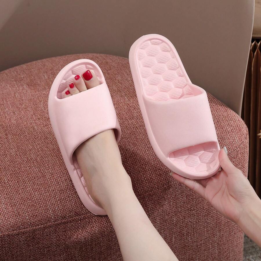 女士舒适夏季拖鞋 - 柔软防滑 EVA 鞋底，露趾休闲凉鞋，适合室内和室外使用