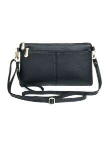 1pc Women's Fashion Crossbody Bag, Dual Zipper Handbag, Square Coin & Phone Wrist Wallet, Small Zipper Crossbody Bag, Dual-Layer Handbag, Elegant Crossbody Bag, Simple Zipper Square Bag, Fashion Clutch Purse, Middle-Aged Dual Use Shoulder Bag, Women Wallet, Women Clutch, Mother's Day Gift For Mom