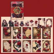 Romantic Rose Material Pack, New Vintage Dark Gothic Style Decorative Sticker Pack For Scrapbooking,School Supplies,Back To School - Multicolor - View 14