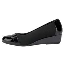 TEXTILE WEDGE SHOE WITH BLACK HARDWARE - Black - View 2