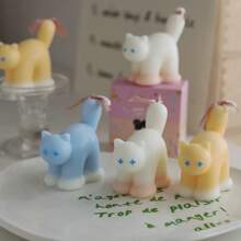 Cat Candle Cute Handmade Decoration Holiday Gift With Hand Gift Creative Aromatherapy Candle Party Romantic Holiday - Multicolor - View 3