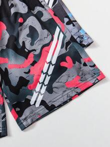 3pcs/Set Boys Shorts Set, Comfortable And Fashionable Camouflage Print With Elastic Waistband Shorts, Suitable For Daily Wear - Multicolor - View 6