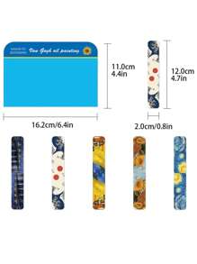 5 piezas de marcapáginas magnéticos con estilo de pintura de paisaje de Van Gogh, tarjetas de lectura, tarjetas de mensaje DIY, marcadores de páginas de libros para estudiantes