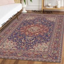 1pc Classic Style Retro Area Rug, 700g/Sqm Crystal Velvet, 5mm Thickness, Washable Non-Fading Carpet, Slip-Resistant, Suitable For Holidays And Any Space Including Hotel, Office, Sofa, Bedside, Kitchen, Laundry Room, Hallway, Porch, Entryway And Stairs Mother's Day