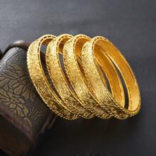 2 pièces/4 pièces Bracelets de luxe pour femmes de couleur dorée de 65 mm/70 mm, convenant aux filles arabes, européennes et américaines pour un usage quotidien, une fête, un anniversaire, un mariage
